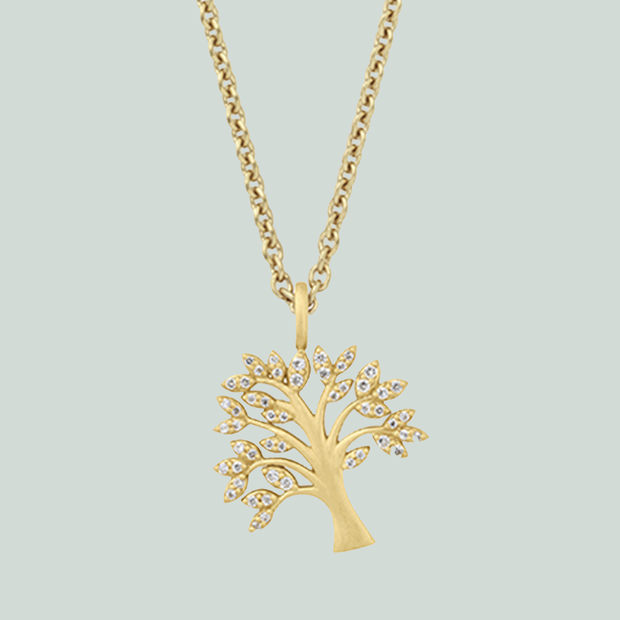 Fine Tree of Life Diamanten Halskette
